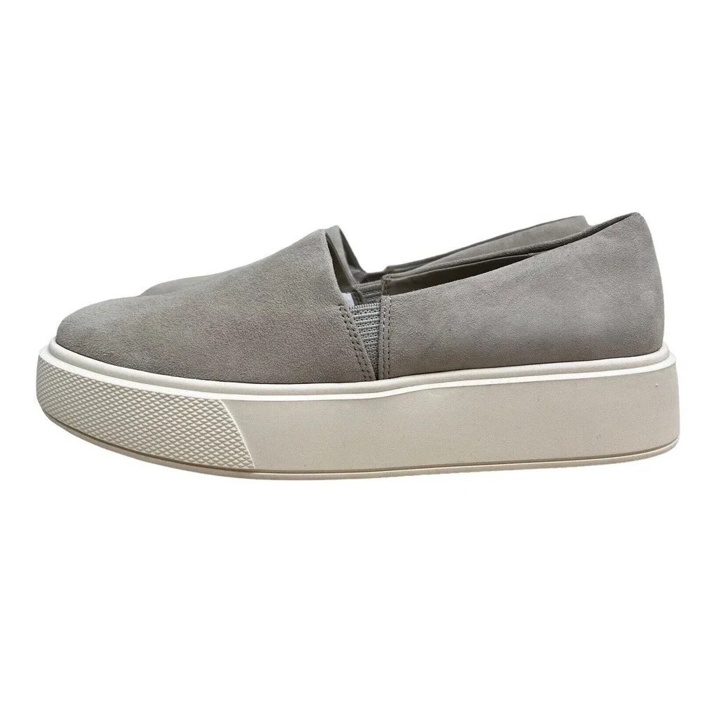 Vince Camuto Abbinna Sneaker Leather Gore Elastic Sides Grey‎ Women Size 7.5M